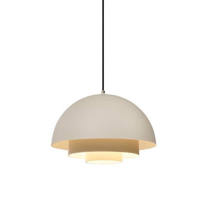 QAZQA Scandinavische hanglamp creme met witte binnenkant - Loes afbeelding