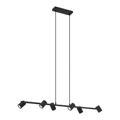 QAZQA Moderne hanglamp zwart 6-lichts - Jeana Straight afbeelding