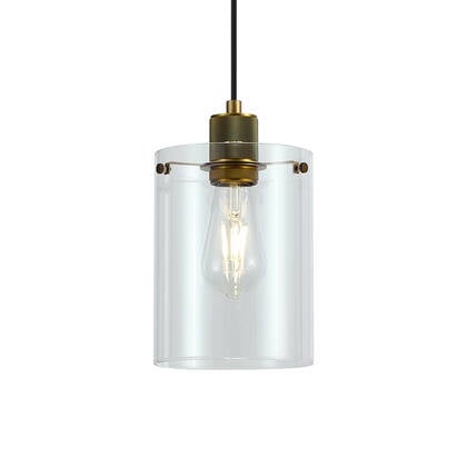 QAZQA Design hanglamp brons met helder glas - Domo afbeelding