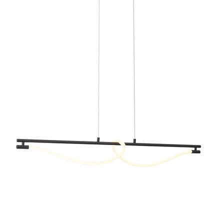 QAZQA Moderne hanglamp zwart incl. LED 3-staps dimbaar - Twirl afbeelding