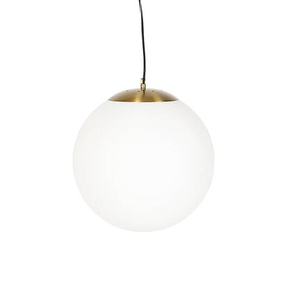 QAZQA Smart Scandinavische hanglamp goud met opaal glas 40cm incl. afbeelding