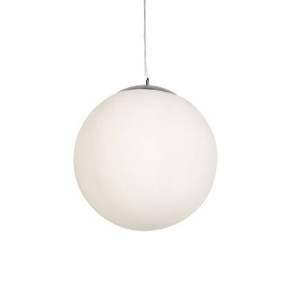 QAZQA Smart scandinavische hanglamp zilver met opaal glas 50cm incl. afbeelding