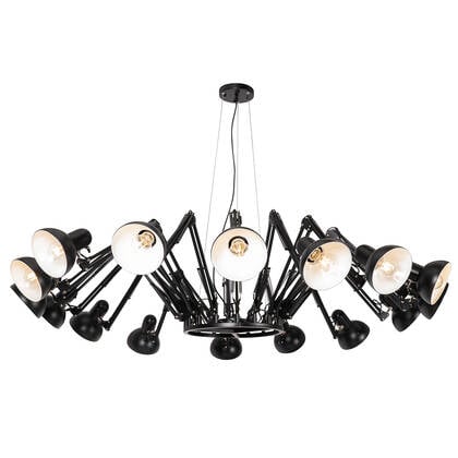 QAZQA Smart hanglamp zwart 16-lichts verstelbaar incl. 16 Wifi A60 - afbeelding