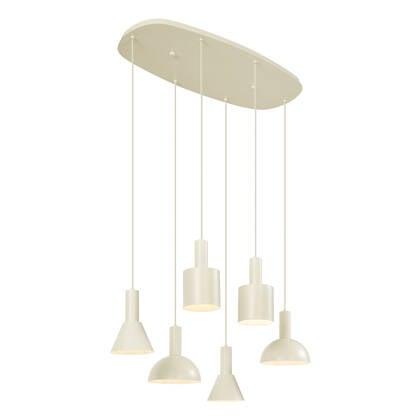 QAZQA Scandinavische hanglamp creme 6-lichts - Biles afbeelding