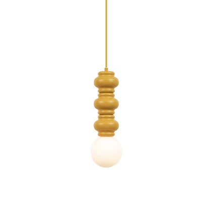 QAZQA Retro hanglamp okergeel met mat glas - Fedde afbeelding