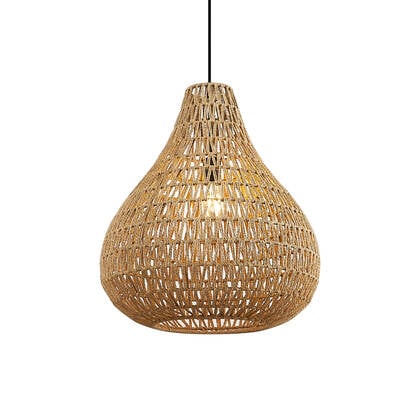 QAZQA Scandinavische hanglamp bruin 45cm - Lina Natural afbeelding