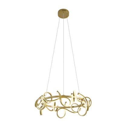 QAZQA Design hanglamp goud rond 3-staps dimbaar - Krisscross afbeelding