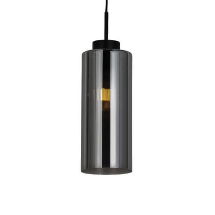 QAZQA Smart hanglamp zwart met smoke glas incl. Wifi ST64 - Laura afbeelding