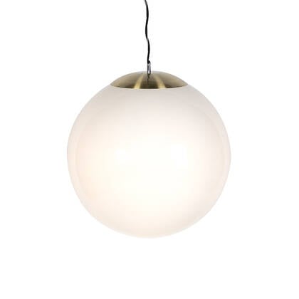 QAZQA Smart Scandinavische hanglamp goud met opaal glas 50cm incl. afbeelding