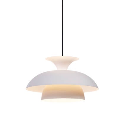 QAZQA Scandinavische hanglamp beige met witte binnenkant - Titus afbeelding