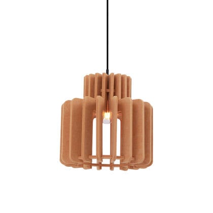 QAZQA Retro hanglamp zwart met oranje kap - Felt afbeelding