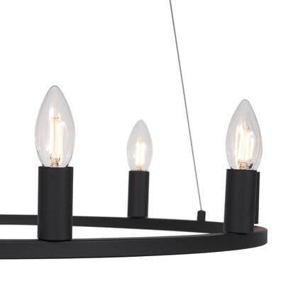 QAZQA Industriële hanglamp zwart 7-lichts - Knight afbeelding