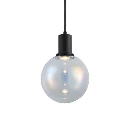 QAZQA Design hanglamp zwart met regenboog glas 20cm - Mallon afbeelding