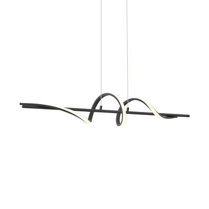 QAZQA Design hanglamp zwart 110cm incl. LED 3-staps dimbaar - Wokkel afbeelding