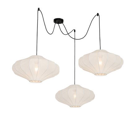 QAZQA Smart hanglamp wit 50cm 3-lichts incl. 3 Wifi G95 - Plu afbeelding
