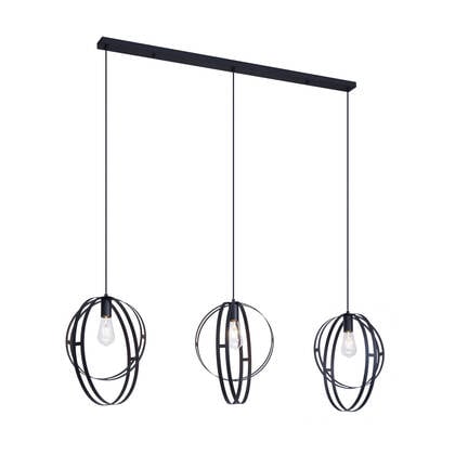 QAZQA Design hanglamp zwart langwerpig 3-lichts - Indu afbeelding
