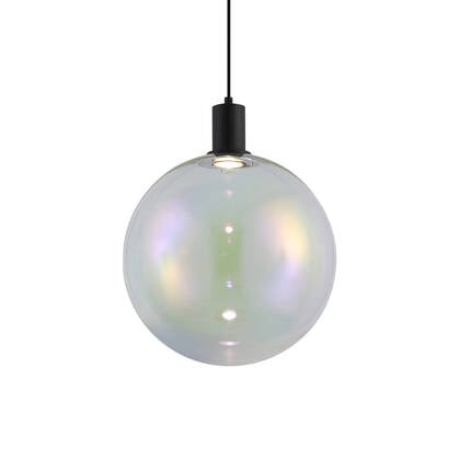 QAZQA Design hanglamp zwart met helder glas 35cm - Mallon afbeelding