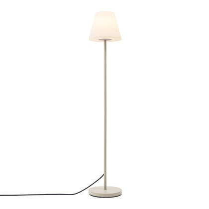QAZQA Buiten vloerlamp beige met witte kap IP65 - Virginia afbeelding