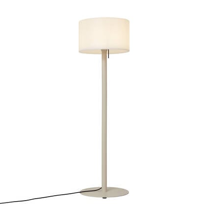 QAZQA Scandinavische buiten vloerlamp beige met witte kap IP44 - afbeelding