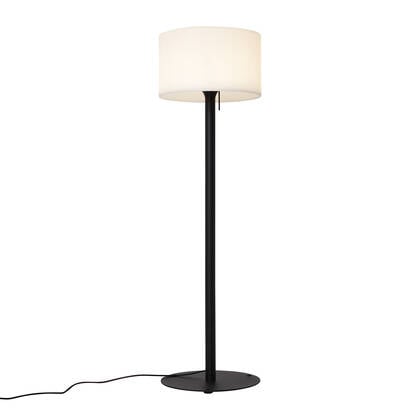 QAZQA Moderne buiten vloerlamp zwart met witte kap IP44 - Mississippi afbeelding
