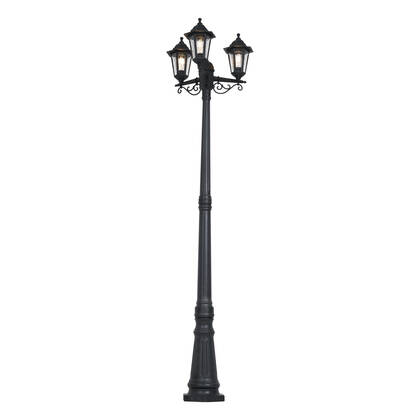 QAZQA Klassieke buitenpaal zwart 217cm IP44 - New Haven Hammered afbeelding