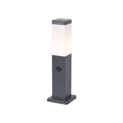 QAZQA Buitenlamp donkergrijs met opaal glas 45cm IP44 met stopcontact afbeelding