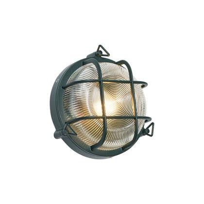 QAZQA Buiten wand- en plafondlamp donker groen rond IP44 - Noutica afbeelding