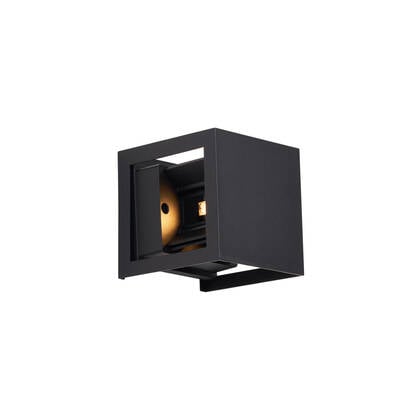 QAZQA Moderne wandlamp zwart incl. LED IP44 - Edwin Quadro afbeelding