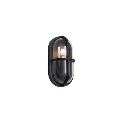 QAZQA Buiten wandlamp zwart ovaal IP65 - Target afbeelding