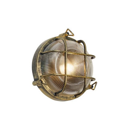 QAZQA Buiten wand- en plafondlamp antiek goud rond IP44 - Noutica afbeelding