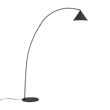 QAZQA Retro vloerlamp zwart met witte binnenkant - Triangolo afbeelding