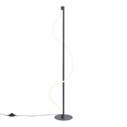 QAZQA Moderne vloerlamp zwart incl. LED 3-staps dimbaar - Twirl afbeelding