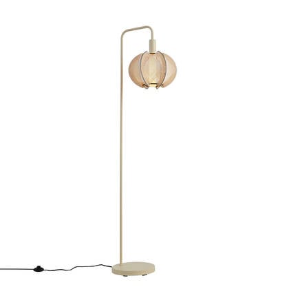 QAZQA Japandi vloerlamp beige met kap - Gertie afbeelding