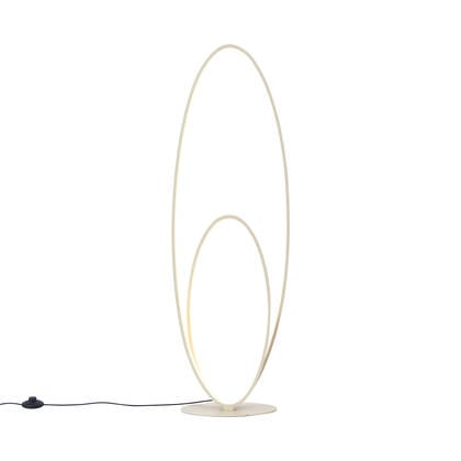 QAZQA Design vloerlamp beige incl. LED 3-staps dimbaar - Boomerang afbeelding