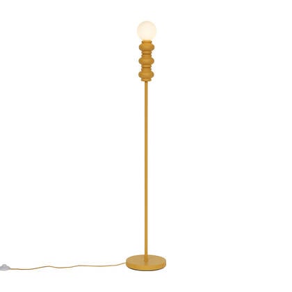 QAZQA Retro vloerlamp okergeel met mat glas - Fedde afbeelding