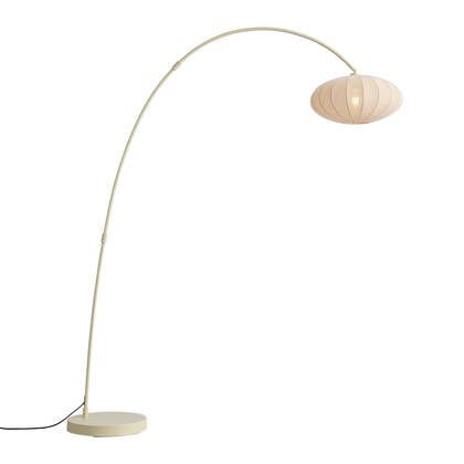 QAZQA Japandi booglamp beige met kap - Bida afbeelding