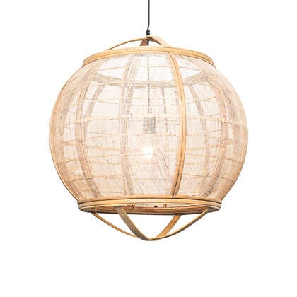 QAZQA Smart hanglamp bruin 58 cm incl. Wifi G95 - Pascal afbeelding