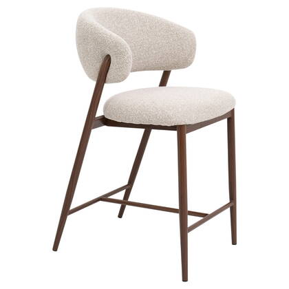 DÉJA Living - Barstoel Zand|Walnoot - 67cm - Skive - Set van 2
