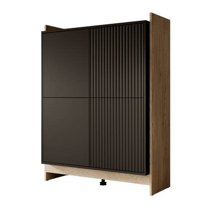 Meubella - Dressoir Benz - Zwart - 100 cm