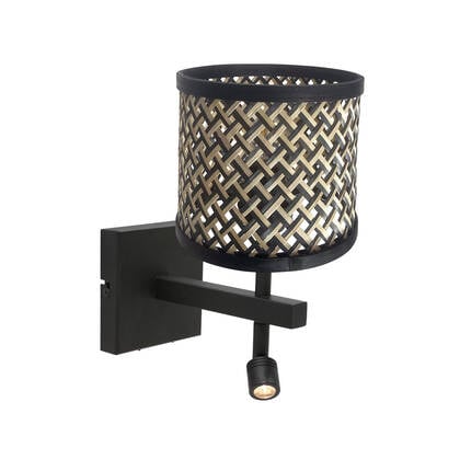 Steinhauer - wandlamp - Stang - zwart - bamboe metaal - bedlampje - afbeelding
