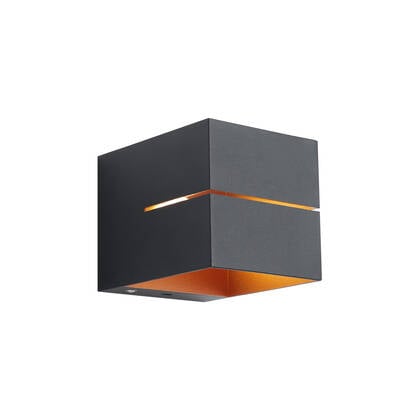 QAZQA Moderne wandlamp zwart met gouden binnenkant incl. LED en touch afbeelding
