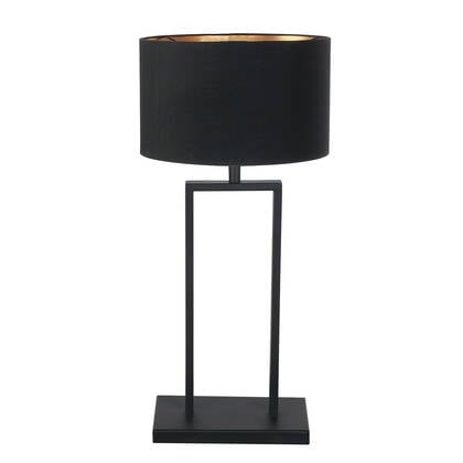 Steinhauer - tafellamp - Stang - zwart - linnen metaal - Ø 30cm - E27 afbeelding