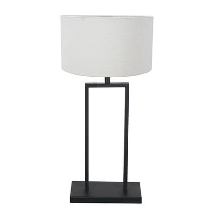 Steinhauer - tafellamp - Stang - zwart - linnen metaal - Ø 30cm - E27 afbeelding