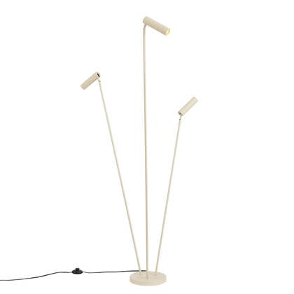 QAZQA Moderne vloerlamp beige 3-lichts GU10 35mm - Thomas afbeelding