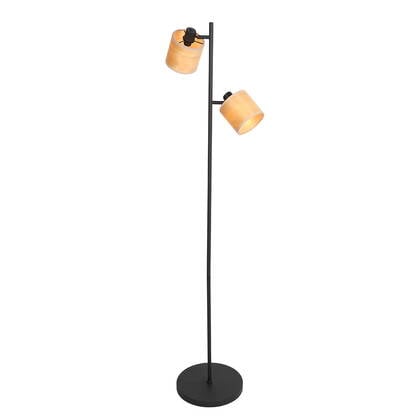 Mexlite - vloerlamp - Bambus - zwart - bamboe - Ø 28cm - E14 - 3670ZW afbeelding