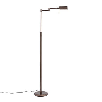 QAZQA Design vloerlamp donker brons incl. LED met touch dimmer - afbeelding