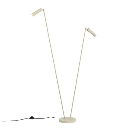 QAZQA Moderne vloerlamp beige 2-lichts GU10 35mm - Thomas afbeelding
