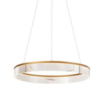 QAZQA Moderne hanglamp messing 78cm incl. LED 3-staps dimbaar - afbeelding