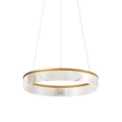 QAZQA Moderne hanglamp messing 59cm incl. LED 3-staps dimbaar - afbeelding