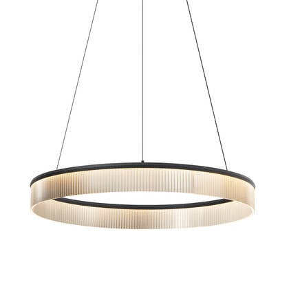 QAZQA Moderne hanglamp zwart 78cm incl. LED 3-staps dimbaar - Anello afbeelding